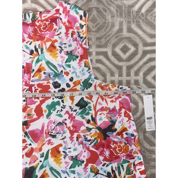 Chico’s Plus 4 XXL Abstract Notch Neck Tank Top Pima Cotton Knit Sleeveless - Picture 5 of 8